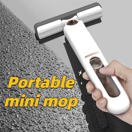 Mini Mop Portabil cu Stoarcere Automată – Mop Multifuncțional pentru Podele, Geamuri, Birouri | Mop Compact pentru Casă și Mașină